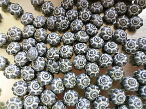 Намистини "квітка" сірий 12 мм 500 грам