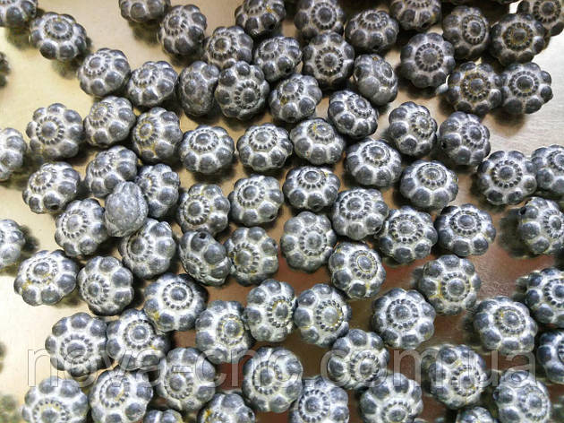 Намистини "квітка" сірий  12 мм 500 грам, фото 1