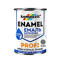 Акрилова емаль Kompozit Profi графіт глянець 0.7л