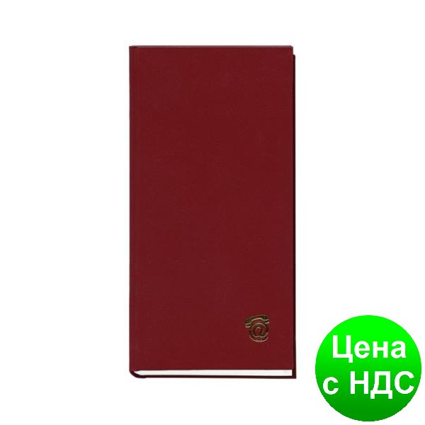 Книга алфавітна А6, 80листов, 100х190мм, баладек бордо 210 05Б