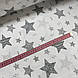 Бавовняна тканина польська зірки сірі та маленькі з малюнком усередині на білому (0430), фото 3