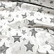Бавовняна тканина польська зірки сірі та маленькі з малюнком усередині на білому (0430), фото 4