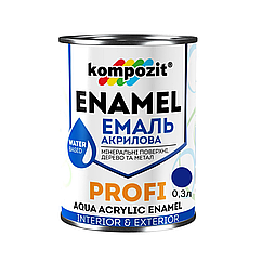 Акрилова емаль Kompozit Profi синій глянець 0.3л