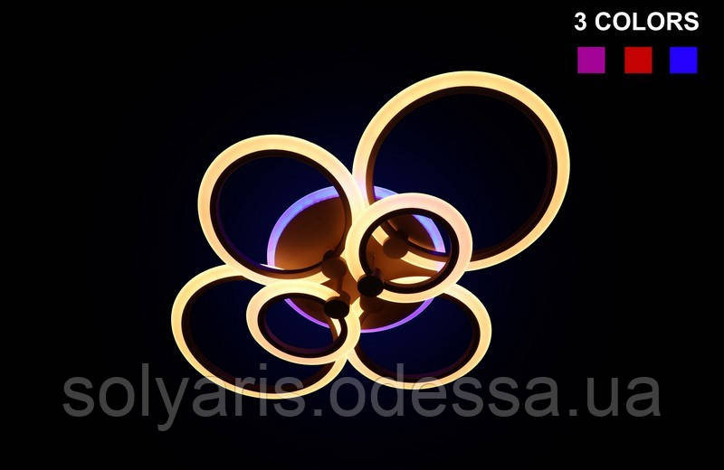 Стельова люстра з димером і підсвіткою, 130 W 1811/6CF LED 3color di (коричневий, білий, чорний сірий