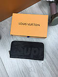 Чоловічий гаманець на блискавці Louis Vuitton Supreme LV чорний Якість Молодіжний клатч Луї Віттон Супрім, фото 2