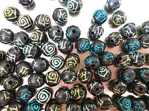 Бусини "троянда" чорний мікс 500 грамів