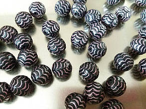 Бусини "павутинка" чорний із рожевим 500 грамів