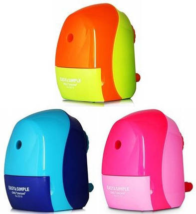 Чинка механічна Deli 0519Е мікс пластик офісна неонова (116*65*103мм), фото 1