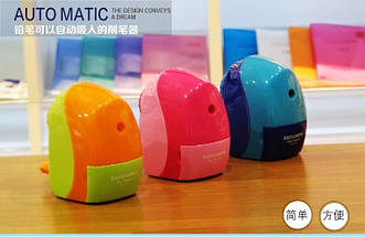 Чинка механічна Deli 0519Е мікс пластик офісна неонова (116*65*103мм), фото 2