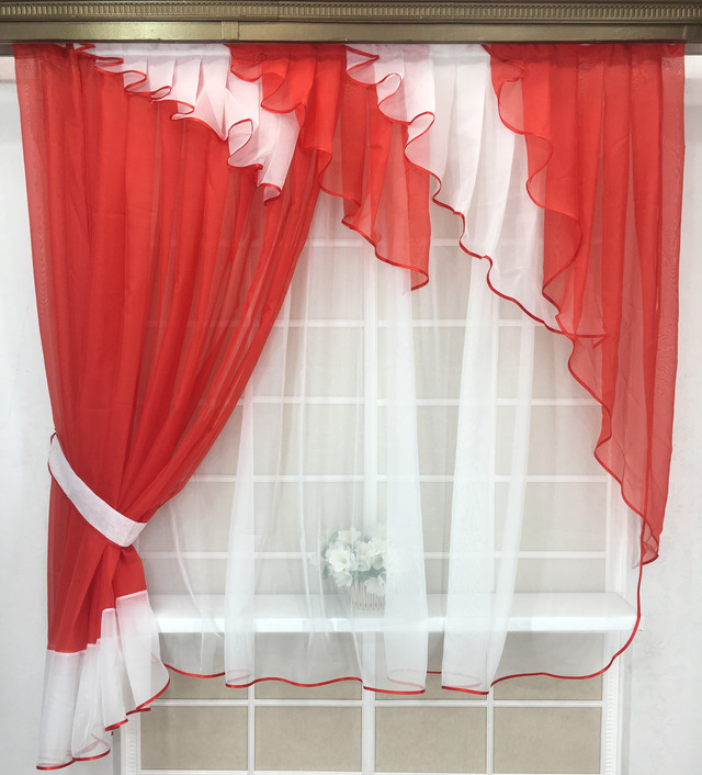 Кухонная тюль готовая недорого, Джабо, Резетка, Альбо, Мир штор, готовые шторы, готовые шторы в кухню