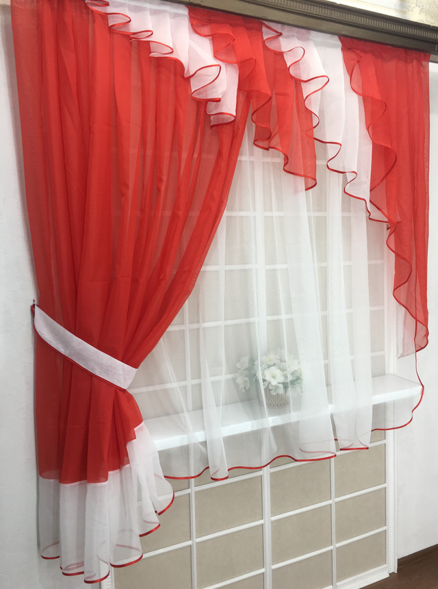 Кухонная тюль готовая недорого, Джабо, Резетка, Альбо, Мир штор, готовые шторы, готовые шторы в кухню