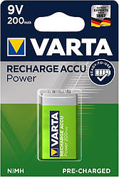Аккумулятор Крона VARTA RECHARGEABLE ACCU 6F22 9V 200mAh BLI 1 NI-MH (READY 2 USE)