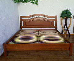 Ліжко двоспальне для спальні з масиву натурального дерева "Фантазія Преміум" від виробника, фото 3