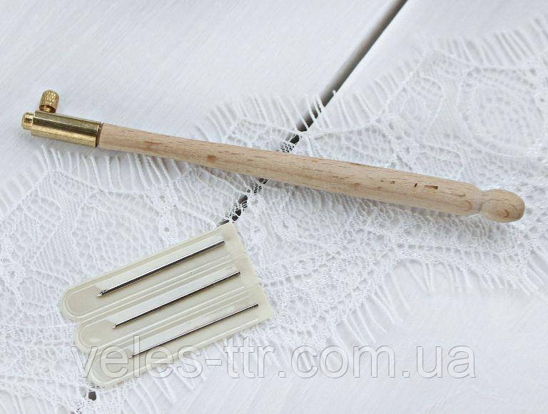 Голки-гачок для люневільської тамбурної вишивки набір ручка + 3 голки YL-675