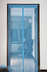 Антимоскітна сітка для дверей на магнітах, 1,2 м*2,1 м блакитного кольору