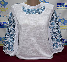 Жіноча кофта вишиванка "Віра" білим по білому  рр С
