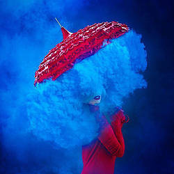 Блакитний кольоровий дим (середньої насиченості (дим12)), димова шашка, кольоровий блакитний дим, 60 сек