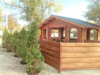 🏡 Недорогие деревянные беседки производства компании "Промконтракт" изготовлены из массива сосны и обработаны безопасным водоотталкивающим водным лаком 