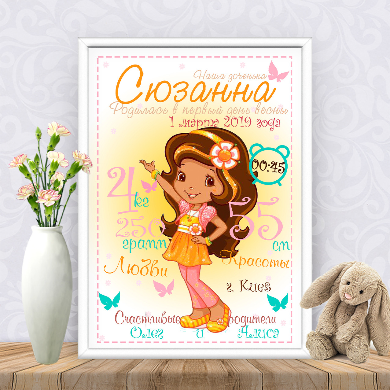 Метрика "Дівчинка шатенка"