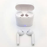 Бездротові Bluetooth навушники, навушники-гарнітура i7-TWS з футляром, білі., фото 3