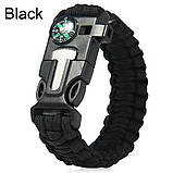 Браслет Paracord Flint-Fire + compass black, фото 2