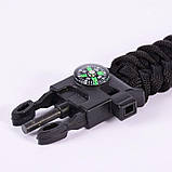 Браслет Paracord Flint-Fire + compass black, фото 3