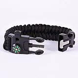 Браслет Paracord Flint-Fire + compass black, фото 5