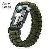 Браслет Paracord Flint-Fire + compass green, фото 2