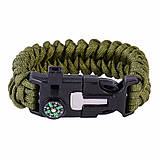 Браслет Paracord Flint-Fire + compass green, фото 4