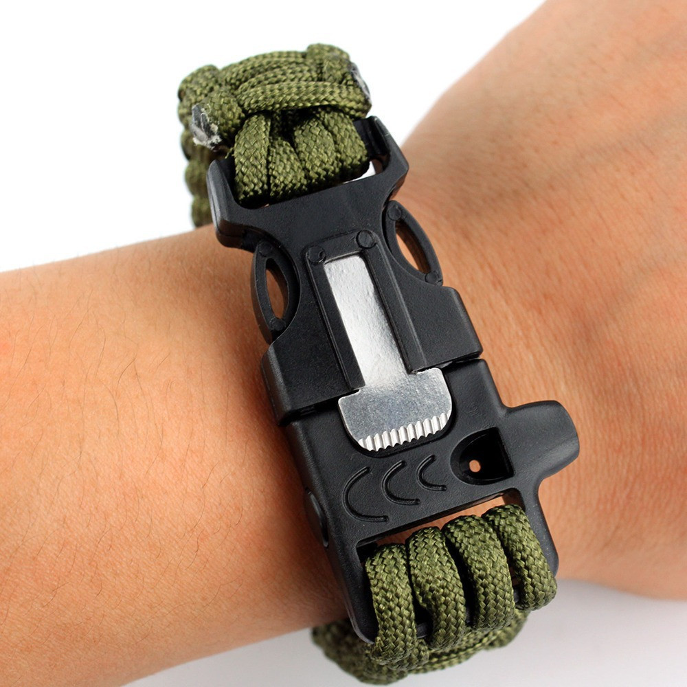 Браслет Paracord Flint-Fire green (з огнивом)