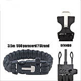 Браслет Paracord  Flint-Fire black (з огнивом), фото 4