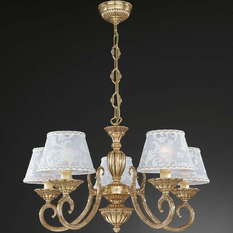 Люстра підвісна RECCAGNI ANGELO L 8370/5 oro fr./ ricamo