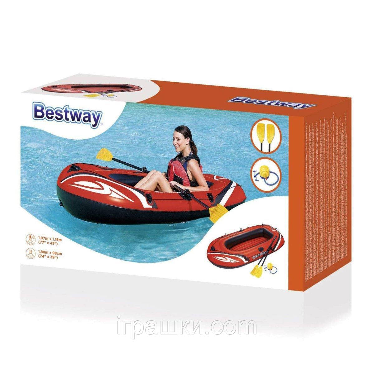 Лодка надувная Bestway 61062 , 197 х 115 см, с веслами и насосом - фото 9 - id-p961789787