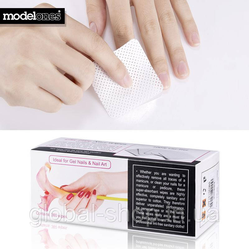 Серветки для манікюру, ламіновані, без ворсу 200 штук, Lint Free Nail Wipes