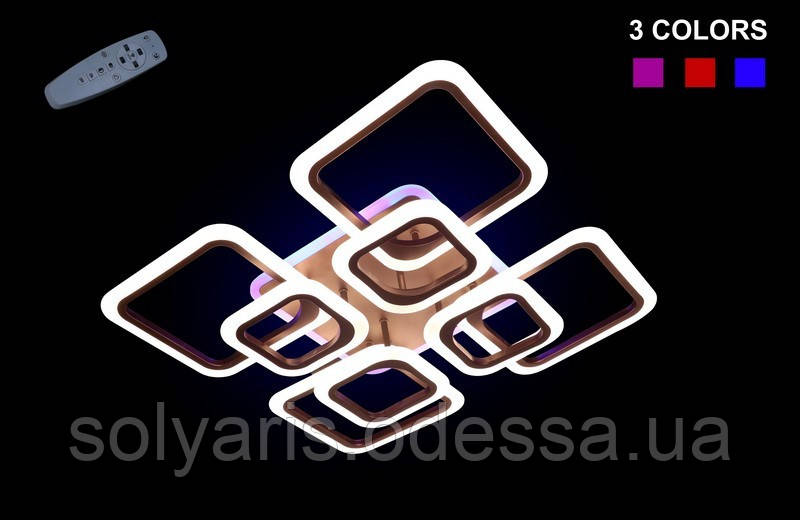 Люстра світлодіодна 5588-4+4 LED Dimmer 120 ват (чорна,біла,сіра, коричнева)