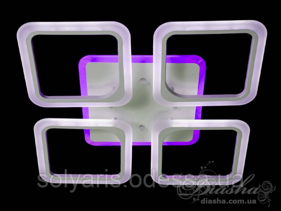 Стельова LED-люстра з діммером і підсвічуванням, 100W A8060/4 LED 3color dimmer (чорна,біла,коричнева)