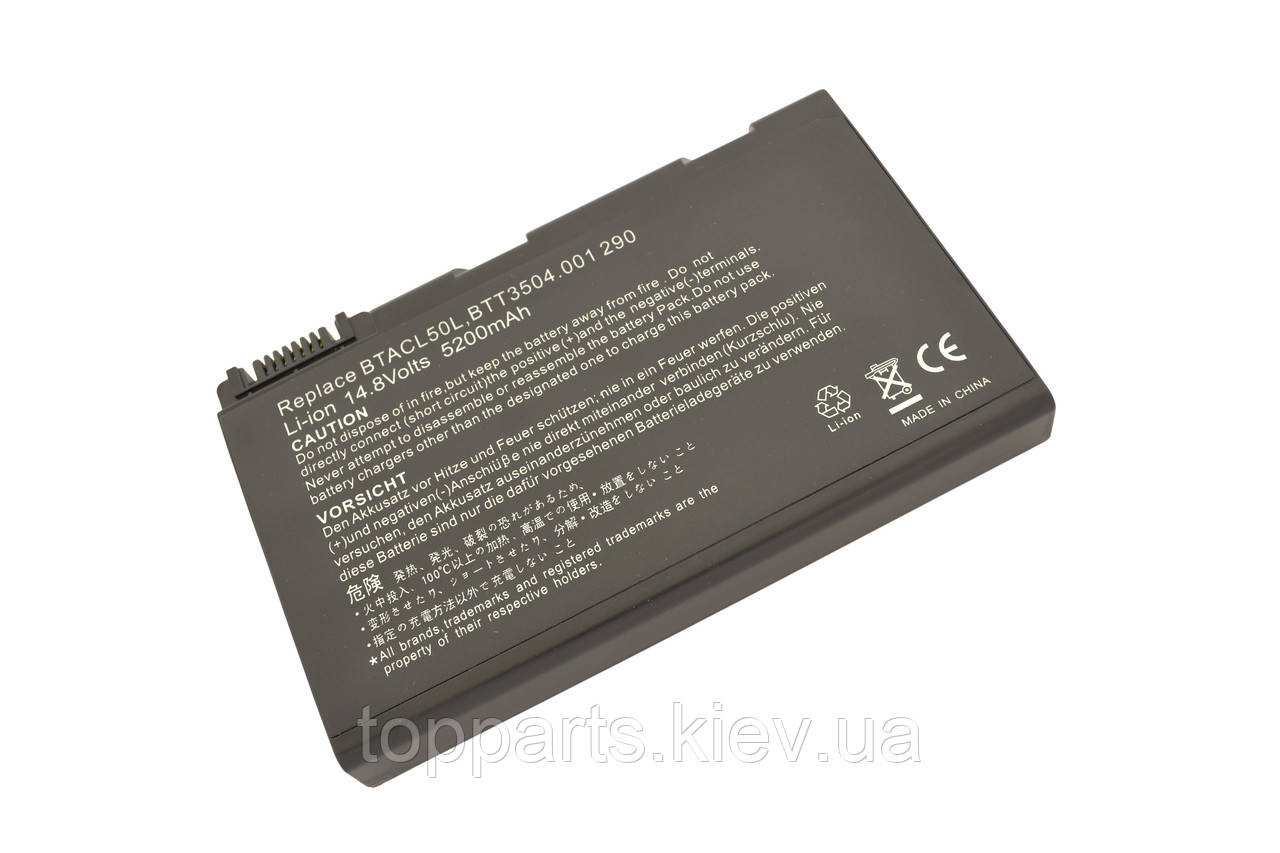 Батарея для ноутбука Acer BATBL50L6, 5200mAh, 8cell, 14.8V, Li-ion, чорна,