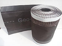 Лента коньковая алюминиевая с геотекстилем под металочерепицу GEO-VENT DR антрацит 230 мм