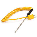 Термопара К-типу (-50 °C 1200 °C) довжиною 1,5 м з сталевим щупом довжиною 80 мм, фото 3