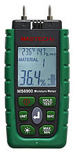 Вологомір деревини та будівельних матеріалів Mastech MS6900 (0-60%) (-10.0 - 50.0 °C) (10... 90%) с 7 режимами