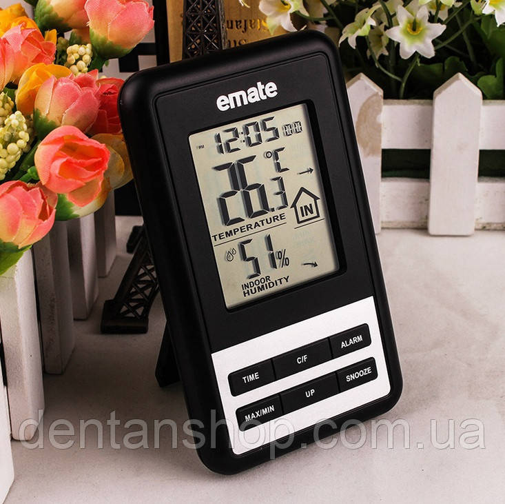 Цифровой термо-гигрометр Emate HTC-3 (термометр: -10 °C~+60 °C; гигрометр: 10%-99%), часы, будильник - фото 2 - id-p961825077