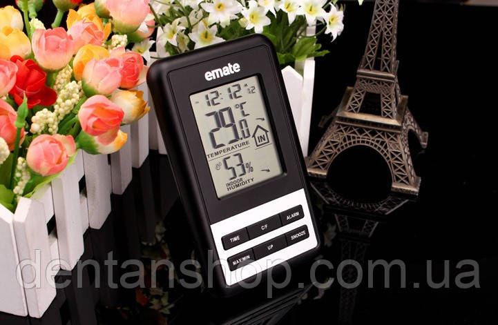 Цифровой термо-гигрометр Emate HTC-3 (термометр: -10 °C~+60 °C; гигрометр: 10%-99%), часы, будильник - фото 3 - id-p961825077