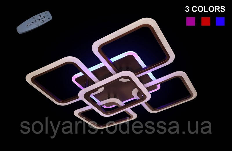 Стельова LED-люстра з димером і підсвіткою, 105W 5588-4+1 Dimmer (чорна,біла,коричнева)
