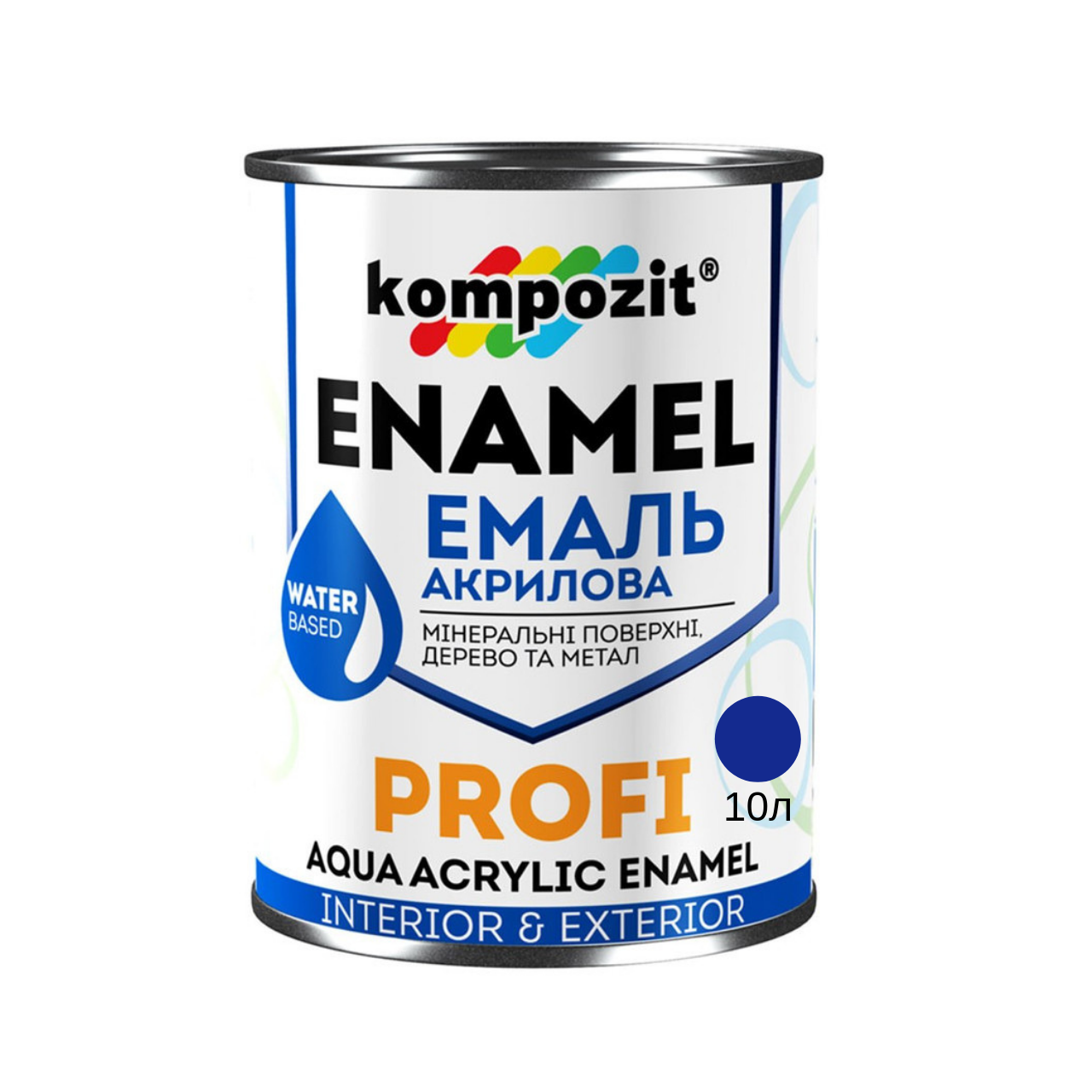 Акрилова емаль Kompozit Profi синій глянець 10л