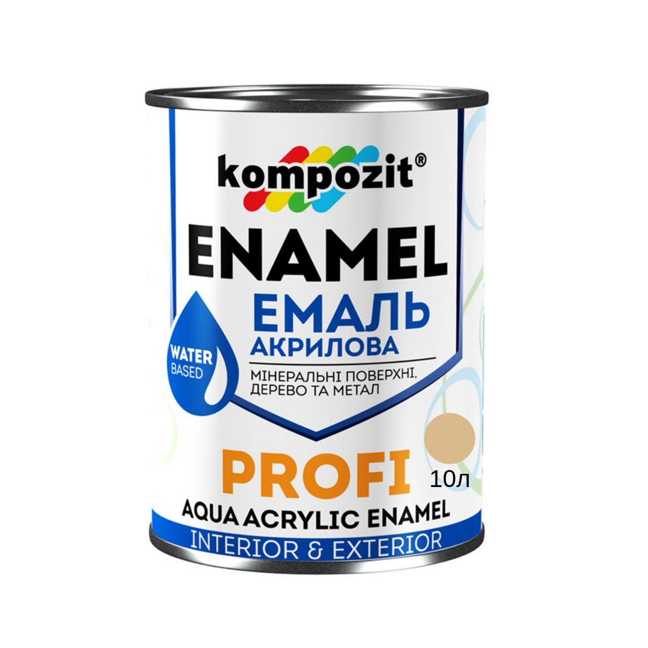 Акрилова емаль Kompozit Profi бежевий глянець 10л