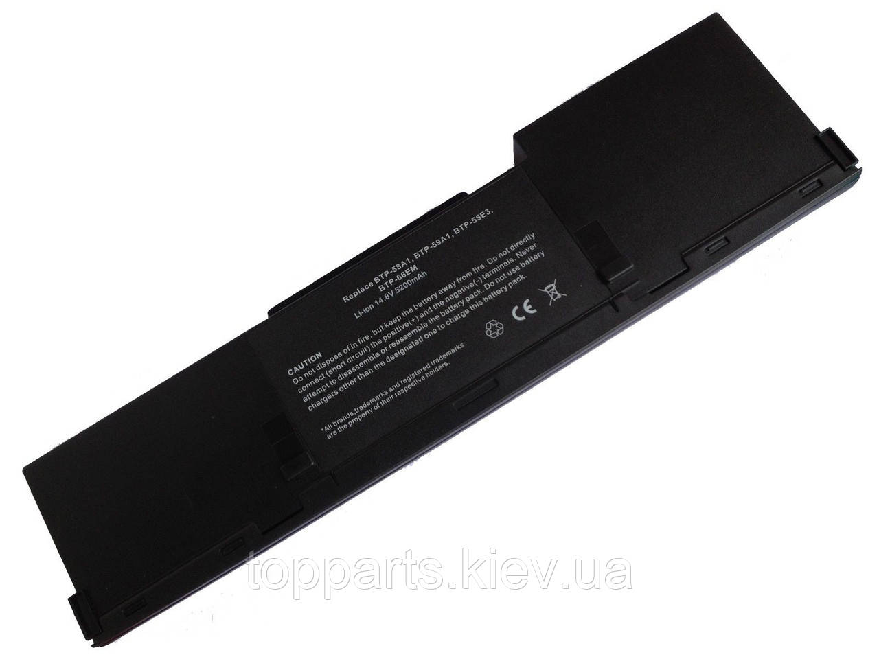 Батарея для ноутбука Acer BTP-58A1, 5200mAh, 8cell, 14.8V, Li-ion, чорна,