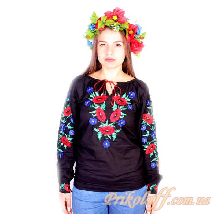 Вишиванка українська, чорна. р.58