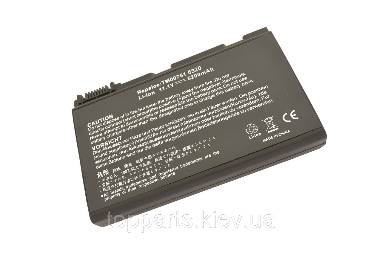 Батарея для ноутбука Acer TM00741, 5200mAh, 6cell, 11.1V, Li-ion, чорна,