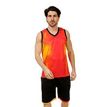 Форма баскетбольна чоловіча LD-8007-1 (PL, помаранчевий-жовтий )