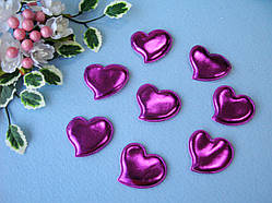 Патчі серця малинові з екошкіри d — 5 см 2.5 грн від 10 шт.